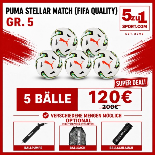Puma STELLAR Match (FIFA Quality) Gr.5 Ballpaket