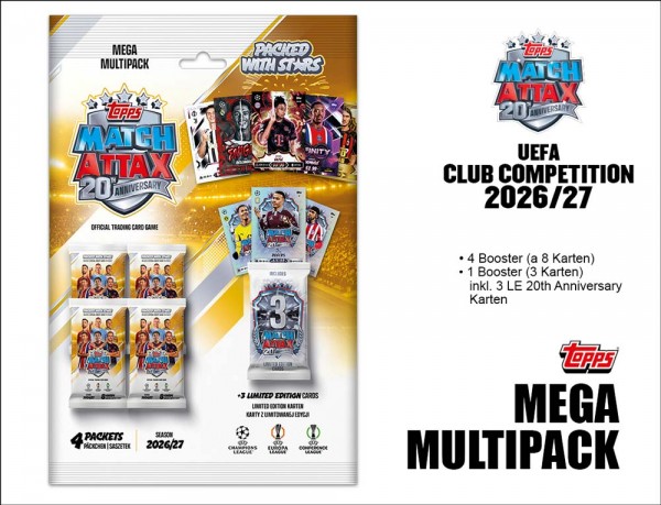 topps UEFA Champions League Club Competition Match Attax 2026/2027 – MEGA MULTIPACK