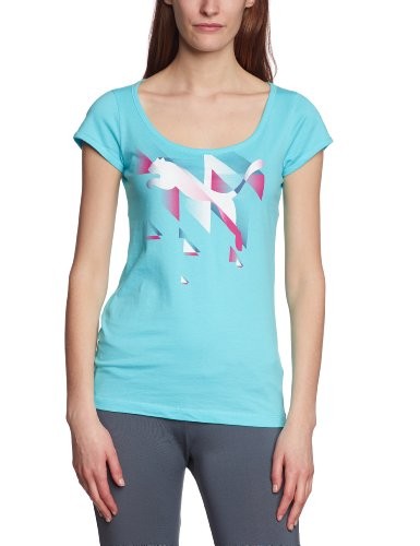 Puma Womens Graphic Tee blue curacao Größe L