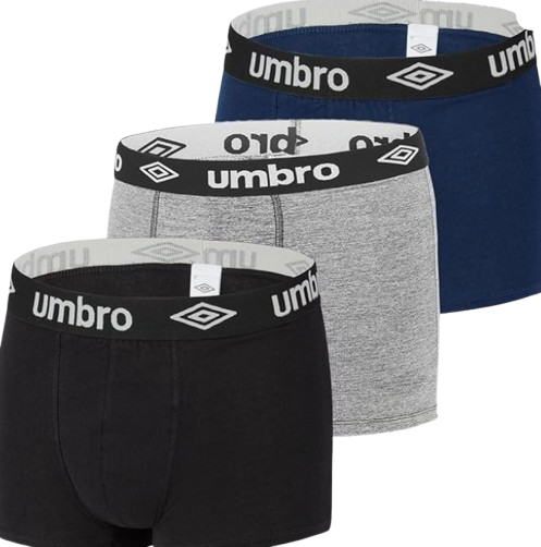 Umbro Boxershorts 3er Pack schwarz/navy/grau