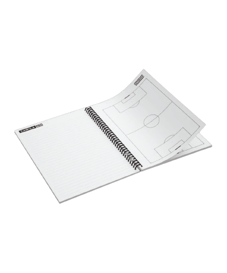 PRO NOTEBOOK | 100 Blatt DIN A4 | Fußball Taktikblock mit Spiralbindung | Weiss