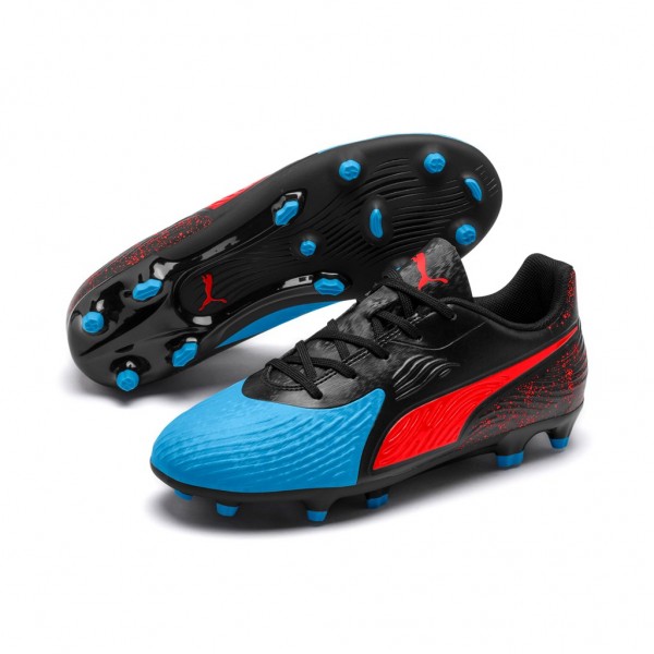 Puma ONE 19.4 FG/AG Jr Bleu Azur-Red Blast-Black